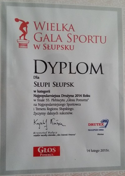 MKS SŁUPIA NAJPOPULARNIESZĄ DRUŻYNĄ ROKU!