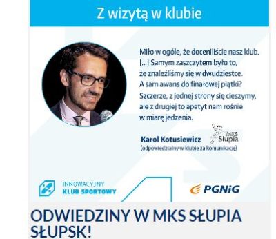 Klub pod lupą. Ekspert z wizytą w Słupsku